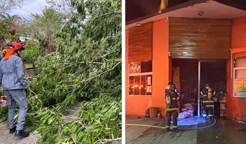 Duas ocorrências mobilizaram o corpo de bombeiros neste domingo (29) em Caraguatatuba